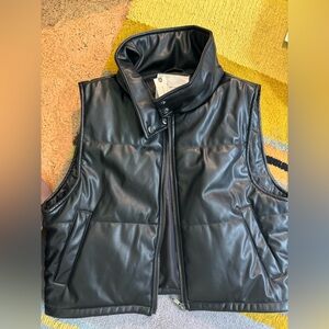 Anthropologie cropped pleather vest